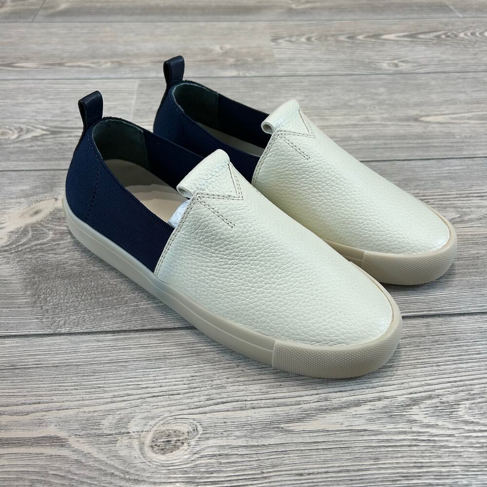 Mercedes Castillo Arden Ivory/Navy Leather Sneakers - Size 6